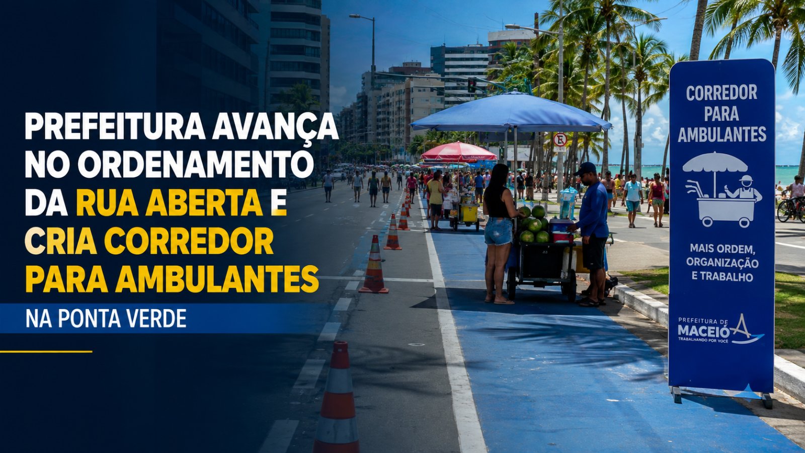 Ambulantes na orla da Ponta Verde, em Maceió