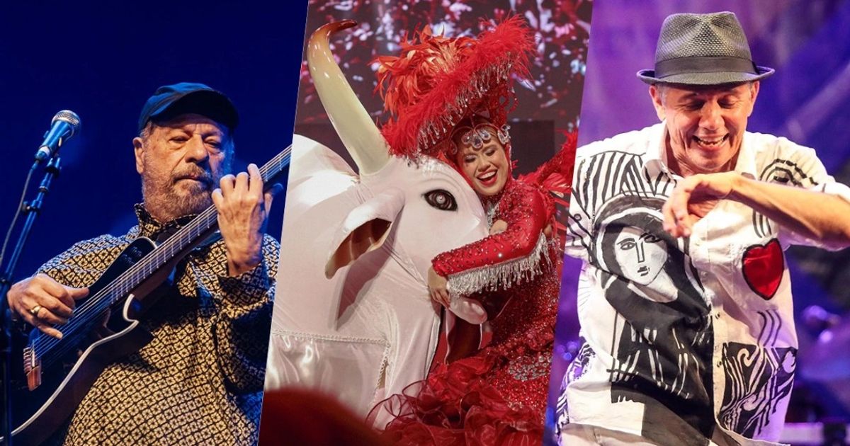 Apresentação musical ao ar livre durante o festival Femupe, em Penedo, Alagoas