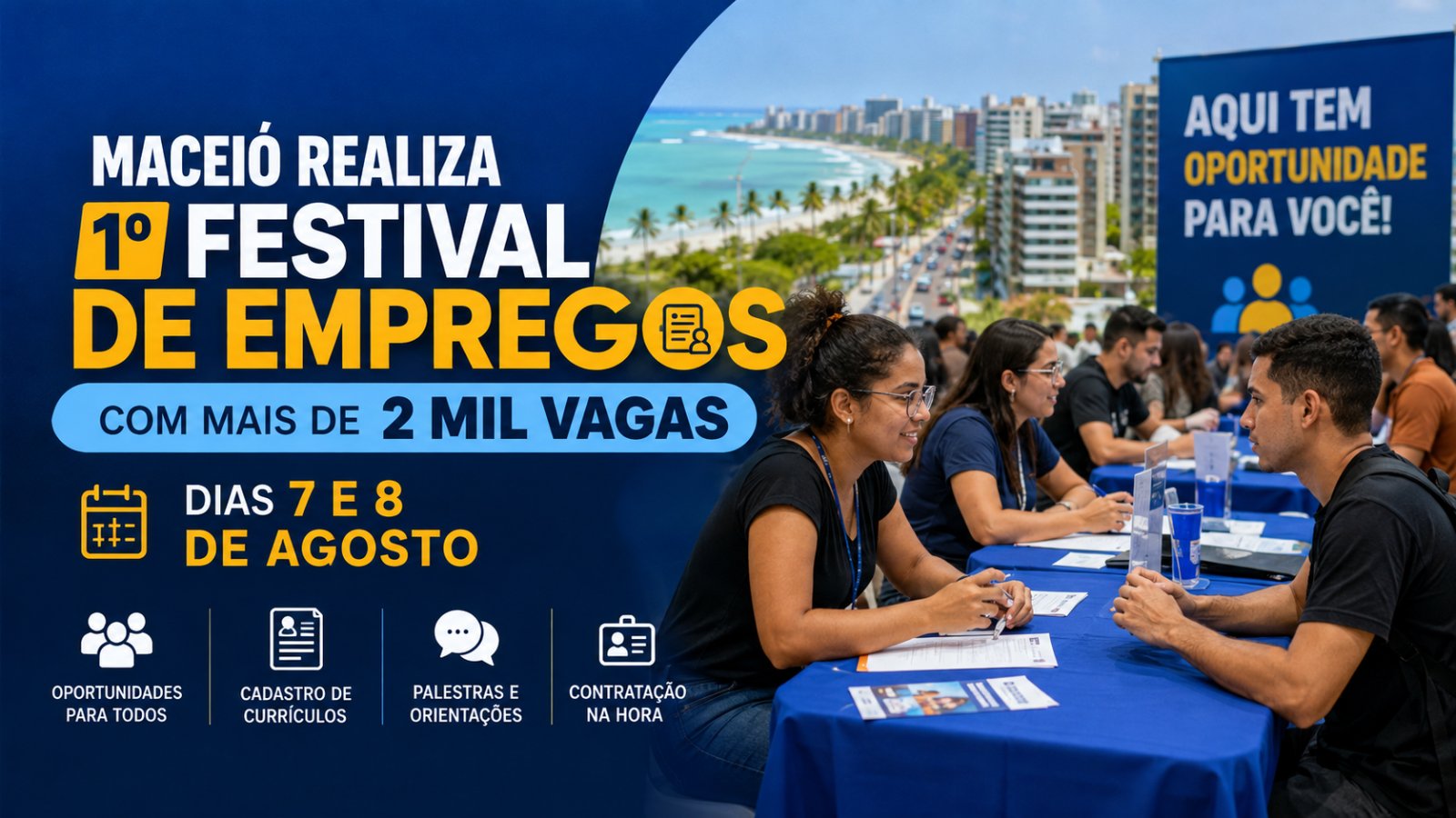 Candidatos em feira de empregos em Maceió