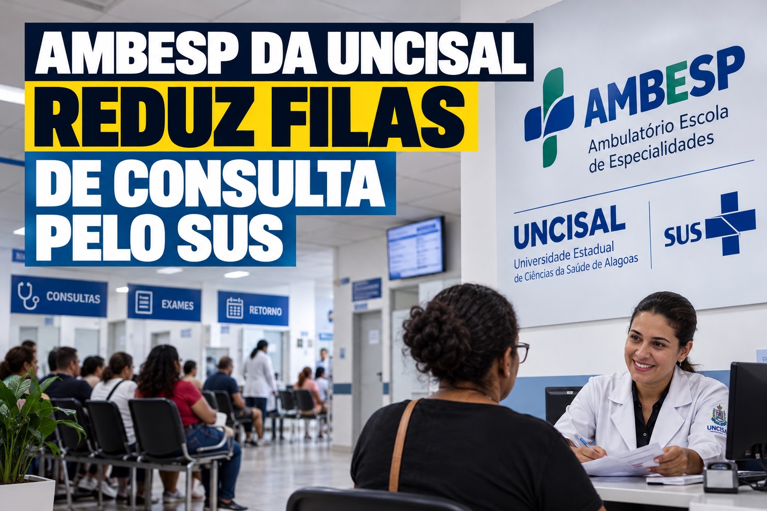 Fachada do ambulatório de especialidades da Uncisal em Maceió