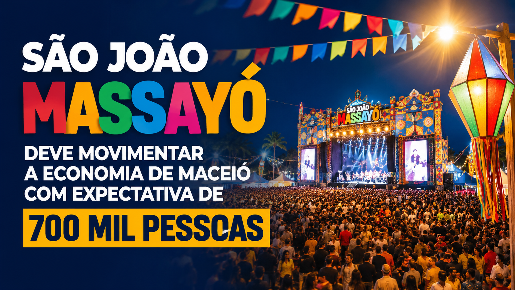 Capa editorial RT Notícias sobre o impacto econômico do São João Massayó em Maceió