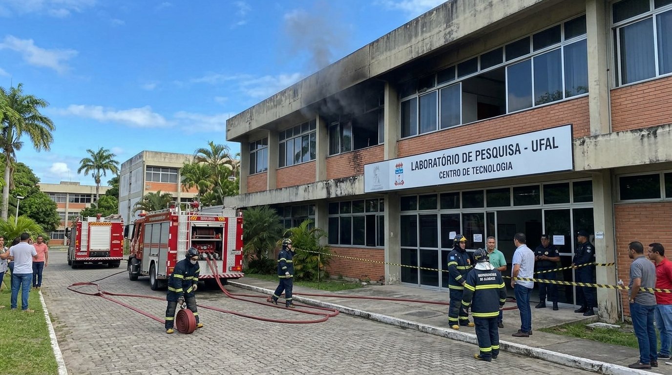 Viatura do Corpo de Bombeiros em atendimento