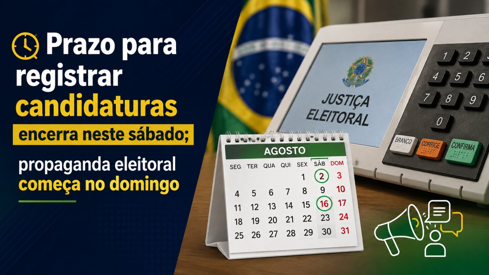 Urna eletrônica e a bandeira de Alagoas