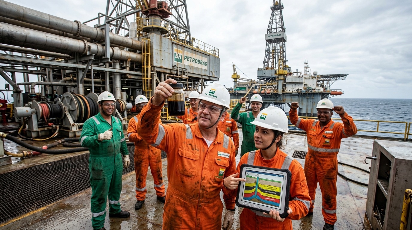Plataforma de exploração de petróleo no mar