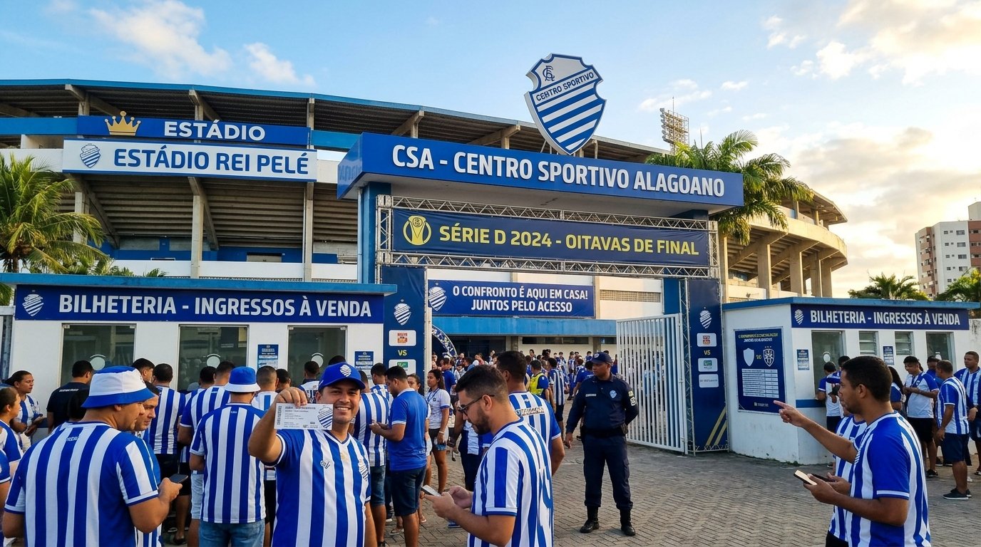 Torcida do CSA no Estádio Rei Pelé
