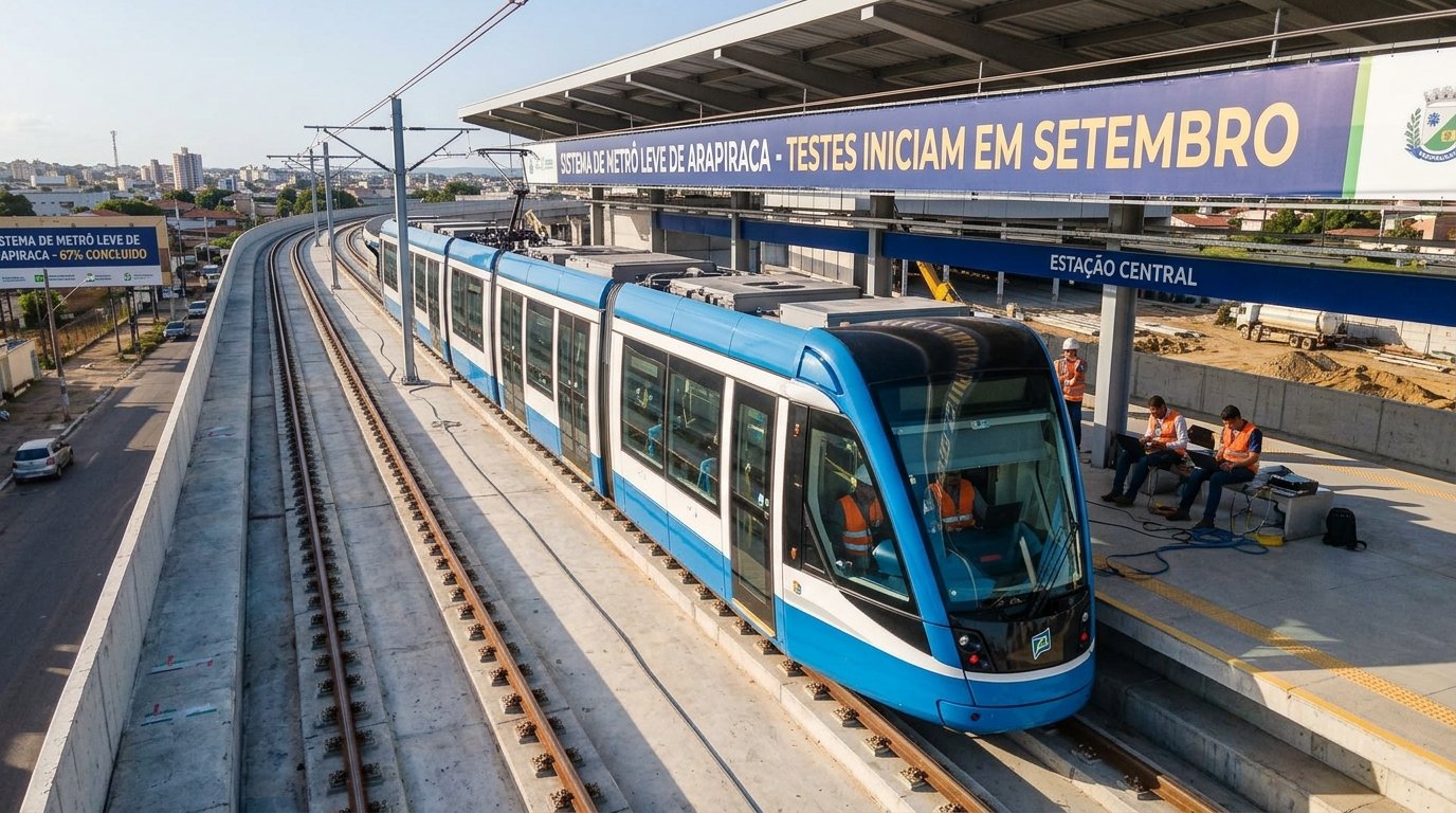 Obras do VLT de Arapiraca na linha férrea