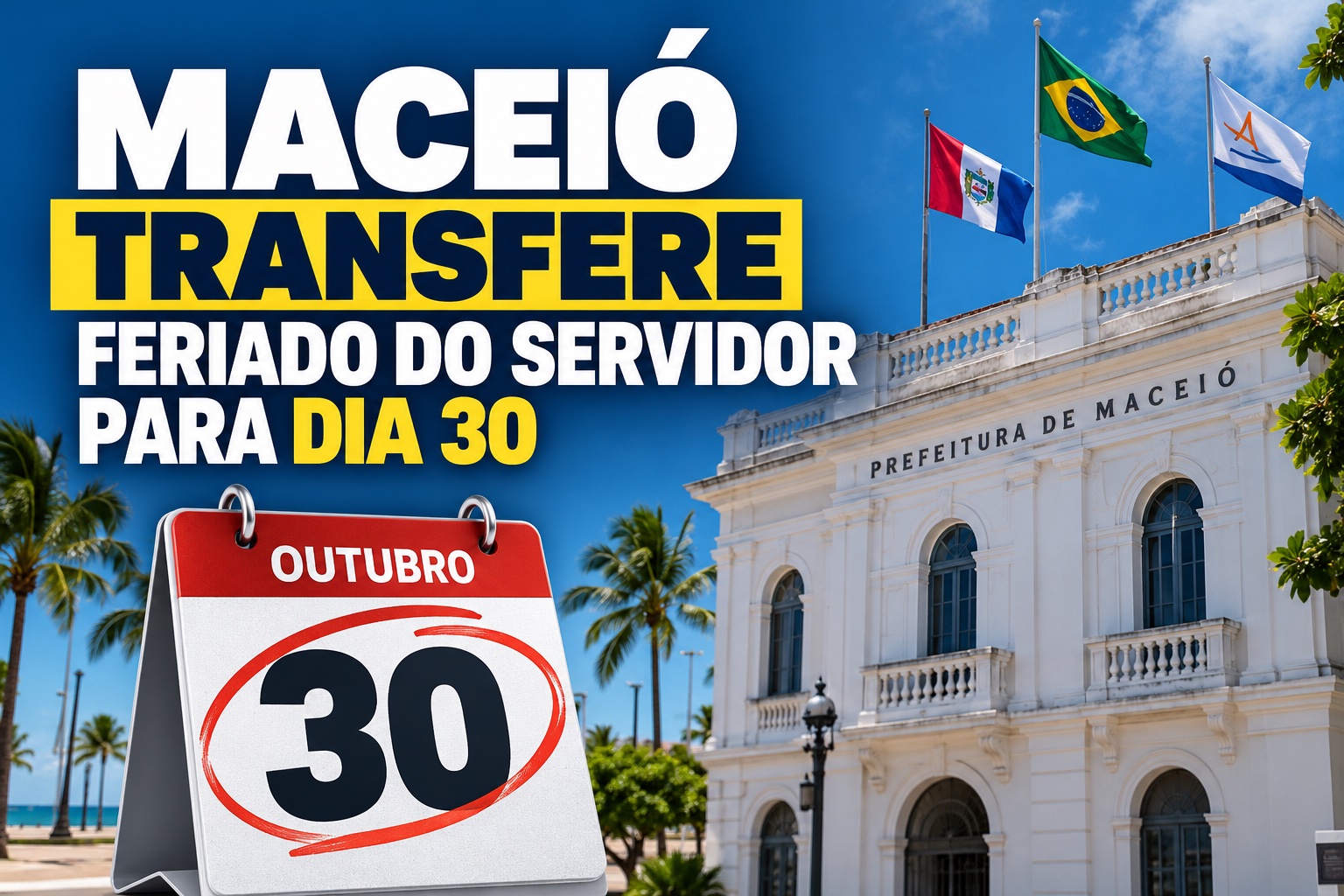 Fachada da sede da Prefeitura de Maceió