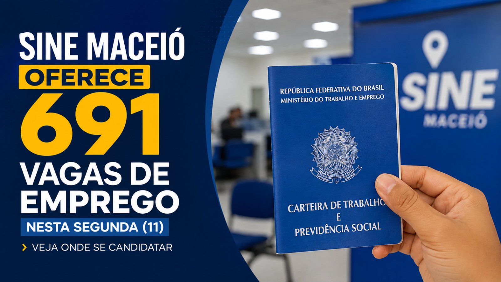 Atendimento de busca por emprego no Sine