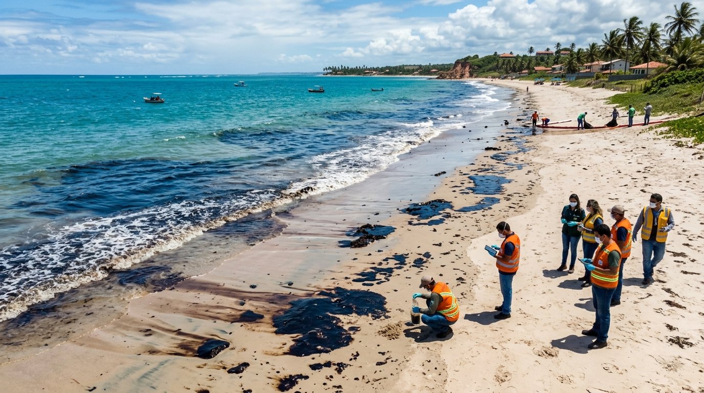 Faixa de areia na orla do Litoral Norte de Maceió