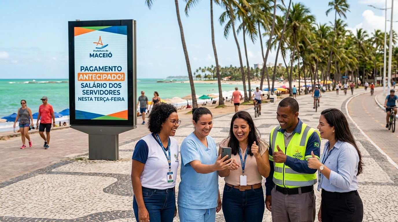 Fachada do prédio da Prefeitura de Maceió em dia de sol