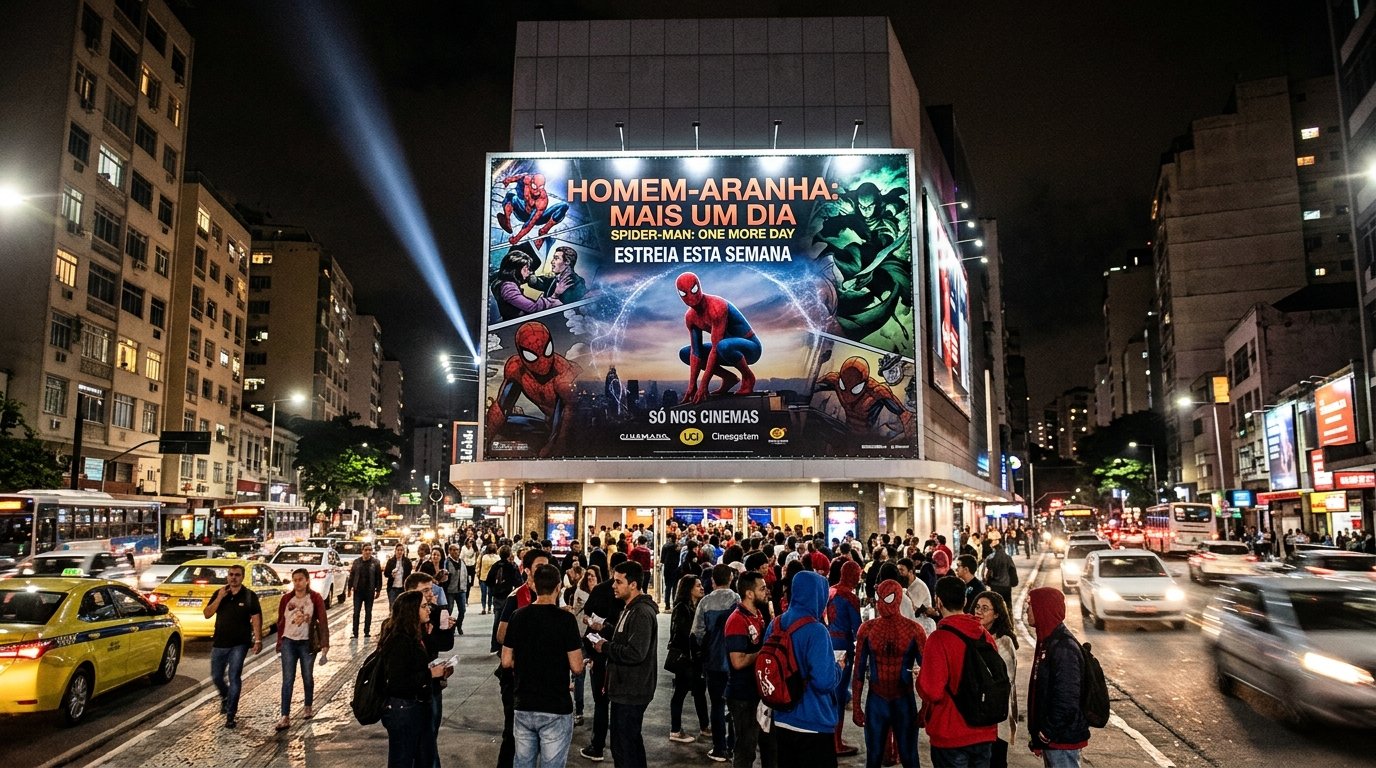 Cartaz do novo filme do Homem-Aranha nos cinemas