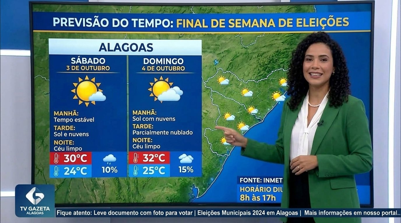 Céu com sol entre nuvens sobre a orla de Maceió